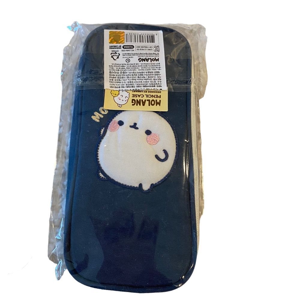 Molang Pencil Case. Dark Blue. OS. Zipper for Closure. Kidcore. Fun. Cute. Gifts